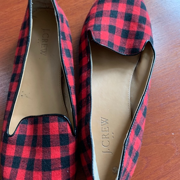 J Crew Plaid Slip on flats - size 9 - Picture 2 of 4